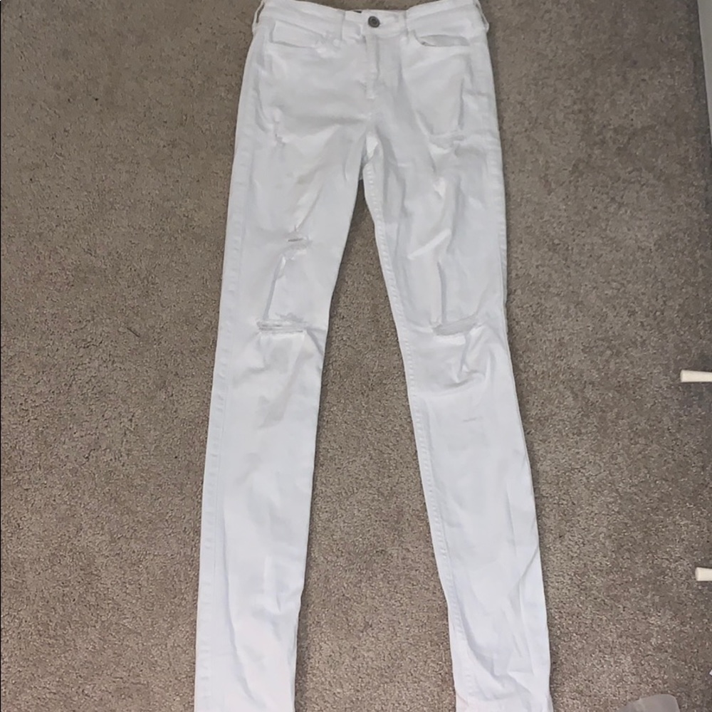 Hollister White Ripped Jeans